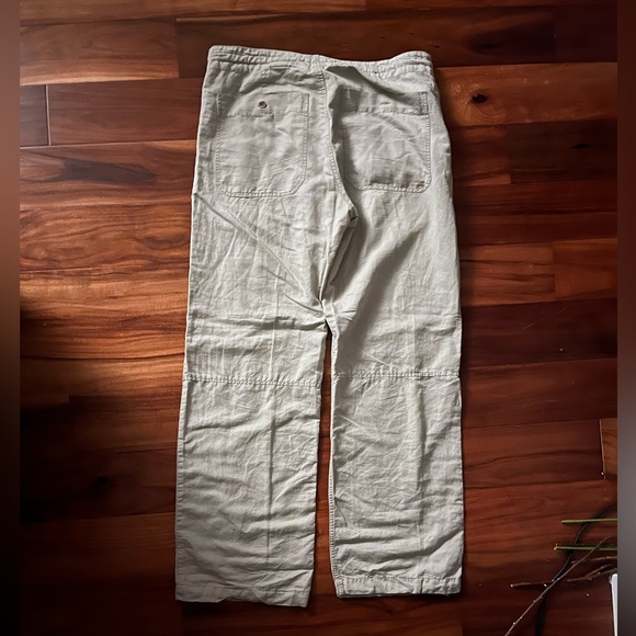 Baggy Beige Linen Pants 36w - Picture 3 of 4
